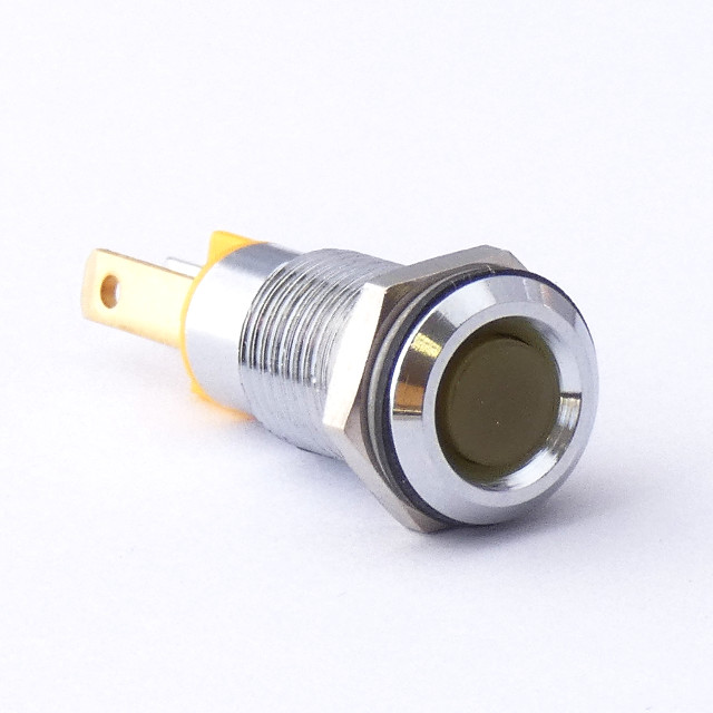 CML Innovative Technologies 1901X Series LED Superflat Panel Indicator with Terminal, Yellow Panel Mount Indicator 2.1V