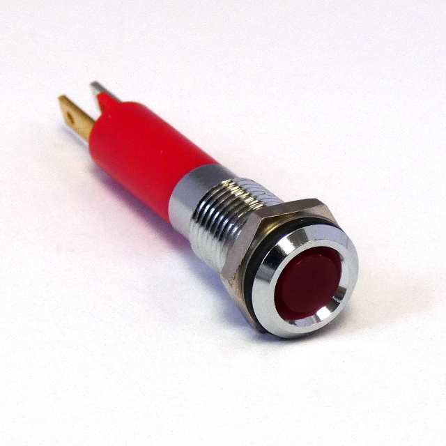 CML Innovative Technologies LED Flat Panel Indicator, Red Panel Mount Indicator 12V 25 mA, IP67, 8 mm