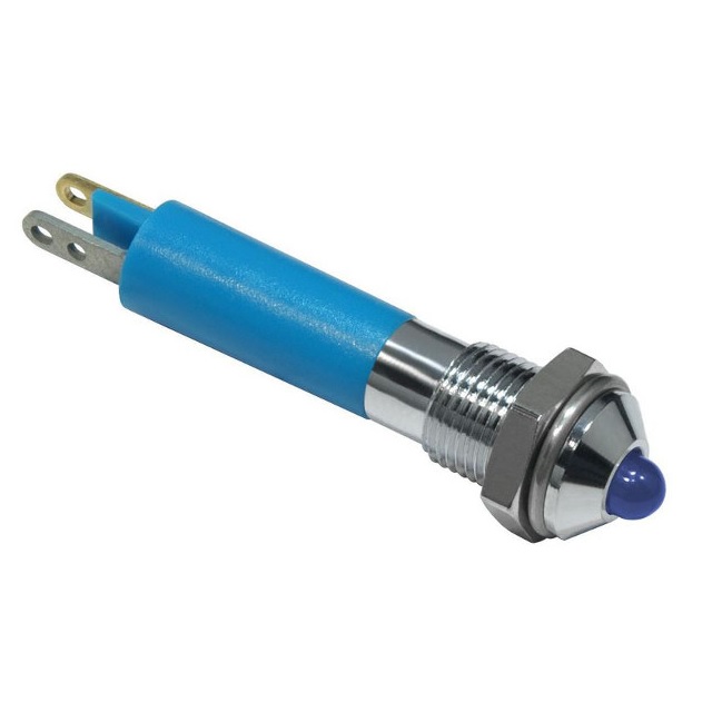 CML Innovative Technologies LED Prominent Panel Indicator, Blue Panel Mount Indicator, Tab Termination 24V 13 mA, IP40,
