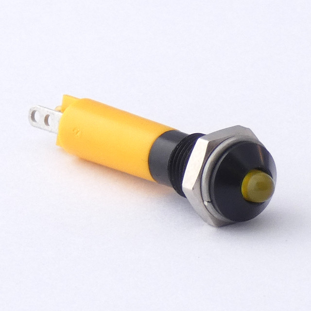 CML Innovative Technologies 1902X Series LED Prominent Panel Indicator, Yellow Panel Mount Indicator, Tab Termination