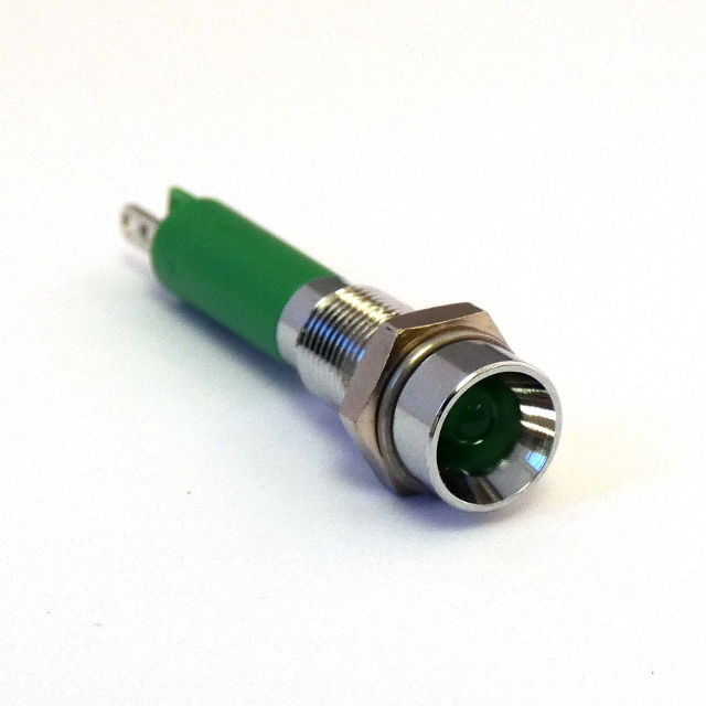 CML Innovative Technologies LED Recessed Panel Indicator, Green Panel Mount Indicator, Tab Termination 12V 20 mA, IP40,