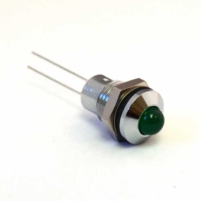 CML Innovative Technologies 1904X Series LED Wire Ended Panel Indicator, Green Panel Mount Indicator 2.2V, IP67, 8 mm
