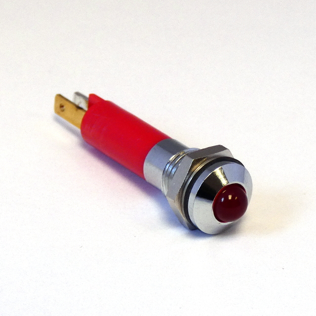CML Innovative Technologies LED Prominent Panel Indicator, Red Panel Mount Indicator, Tab Termination 24V dc 22 mA,