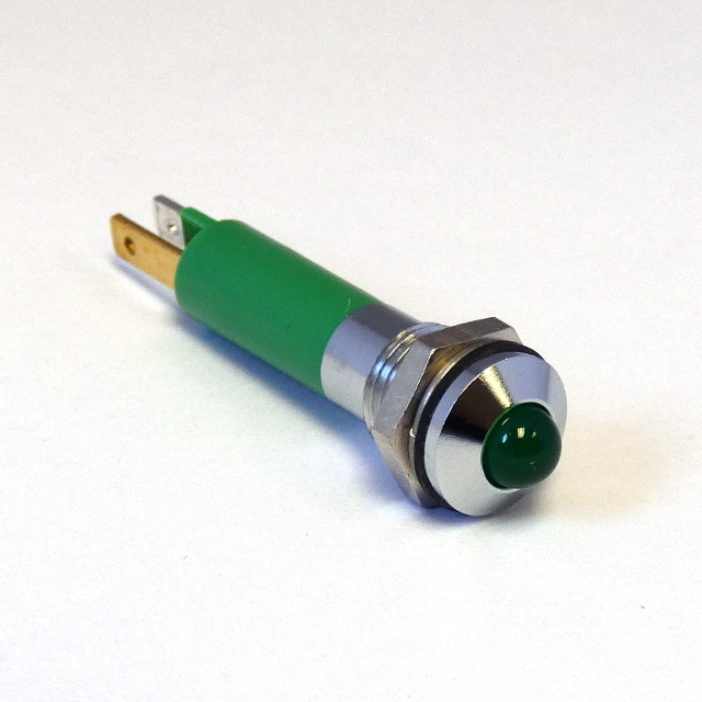 CML Innovative Technologies 1904X Series LED Prominent Panel Indicator, Green Panel Mount Indicator, Tab Termination 24V