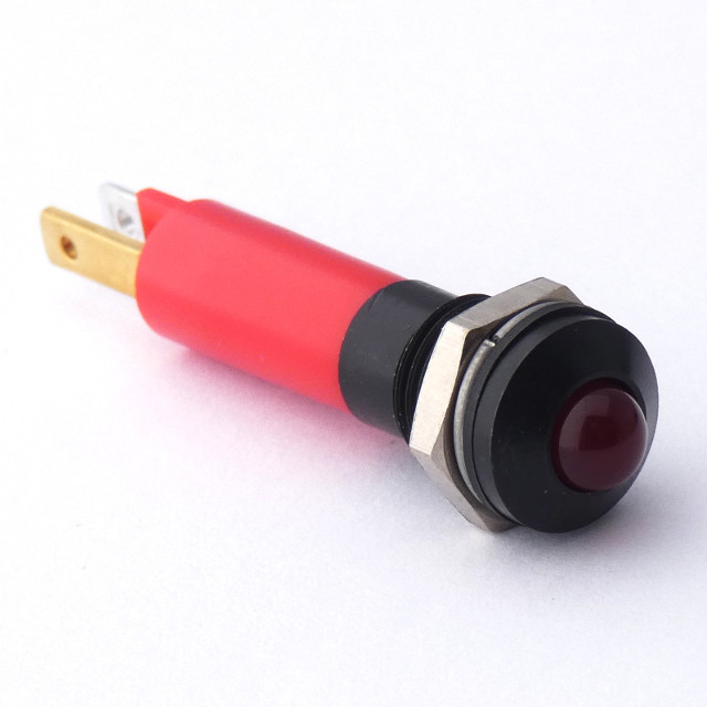 CML Innovative Technologies LED Prominent Panel Indicator, Red Panel Mount Indicator, Tab Termination 12V 25 mA, IP67, 8