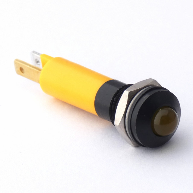 CML Innovative Technologies 1904X Series LED Prominent Panel Indicator, Yellow Panel Mount Indicator, Tab Termination