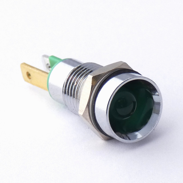 CML Innovative Technologies 1905X Series LED Recessed Panel Indicator, Green Panel Mount Indicator, Tab Termination 2V