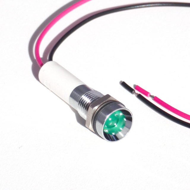 CML Innovative Technologies 1905X Series, Green Panel Mount Indicator, Wire Termination 12V dc, IP67, M8