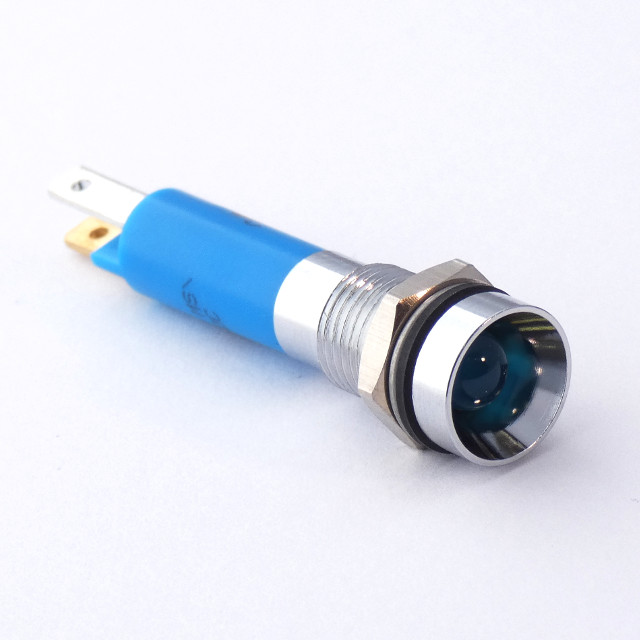 CML Innovative Technologies Recessed Bezel Panel Indicator, Blue Panel Mount Indicator, Tab Termination 24V dc 20 mA,