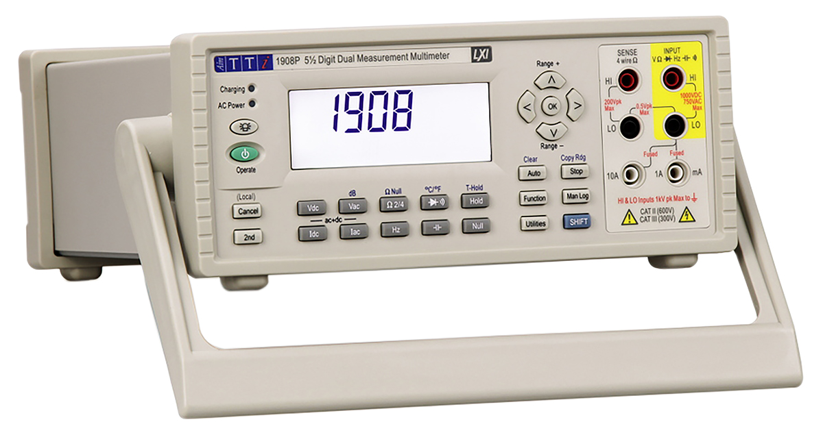 1908p Aim-TTi 1908P Bench Digital Multimeter True RMS, 10 A ac, 10 A dc - UKAS Calibrated