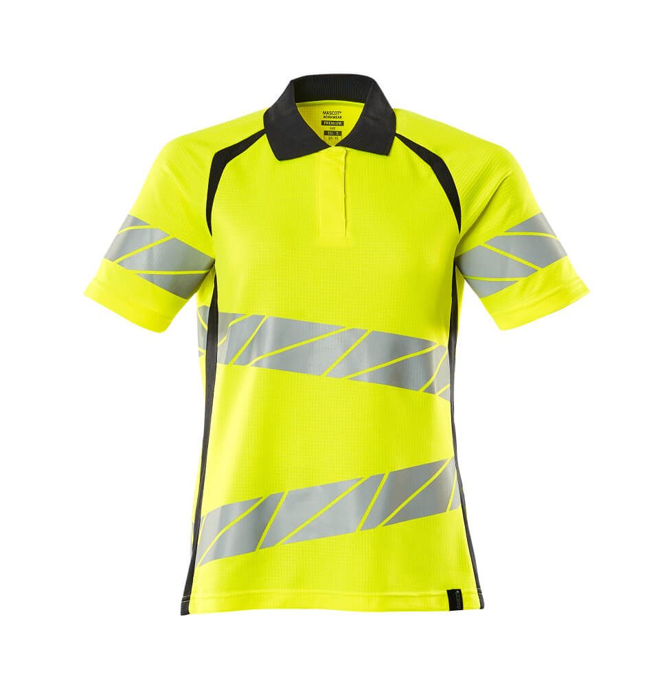 Mascot Workwear 19093-771 Navy, Yellow Women's Hi Vis Polo Shirt XL
