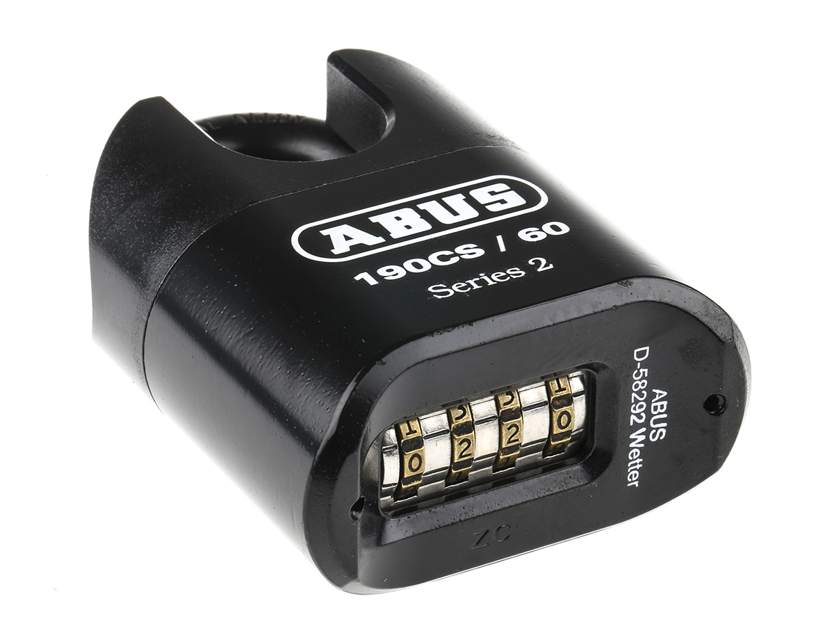 190cs60 ABUS Combination Padlock Steel Heavy Duty Padlock Weatherproof, 11 mm Shackle, 62 mm Body