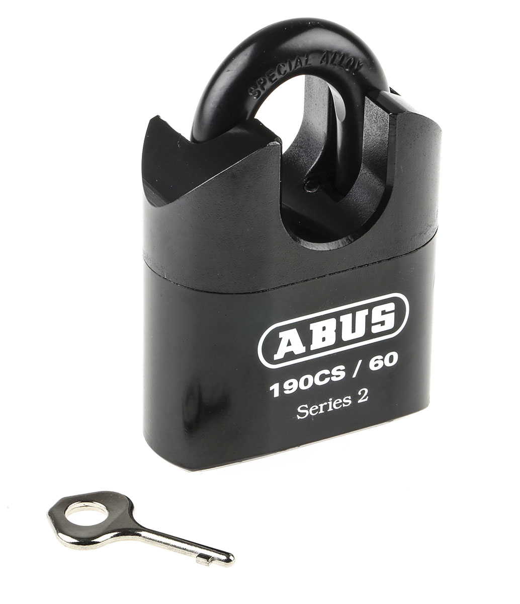 190cs60 ABUS Combination Padlock Steel Heavy Duty Padlock Weatherproof, 11 mm Shackle, 62 mm Body
