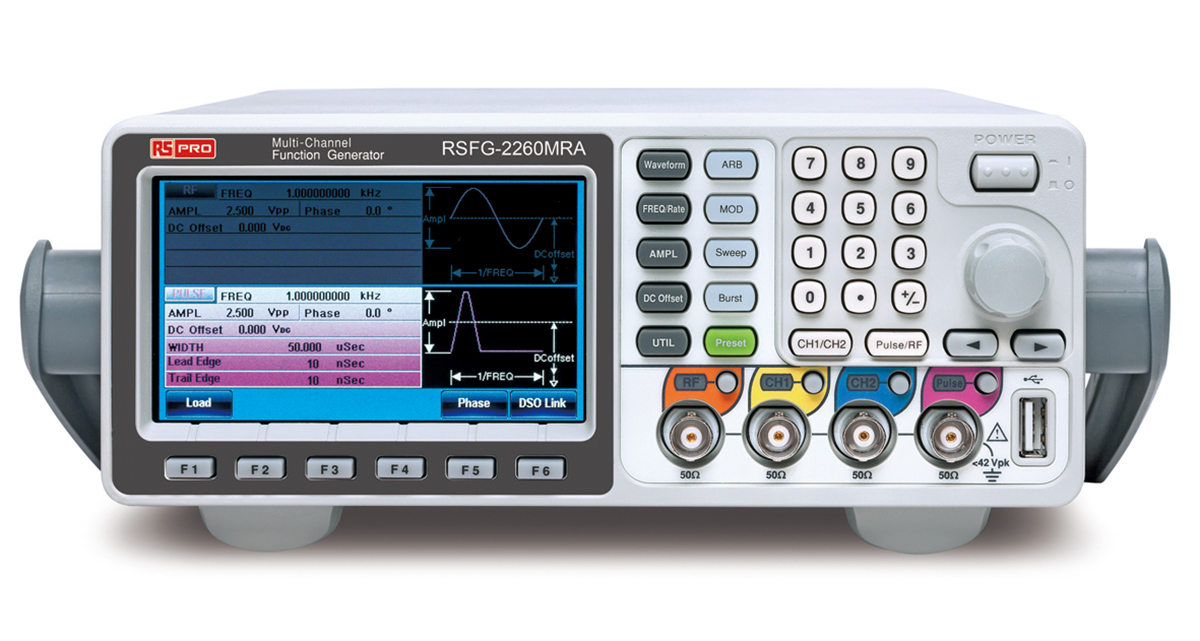 RS PRO RSFG-2260MRA Function Generator, 25 MHz Min, 25 MHz Max FM Modulation