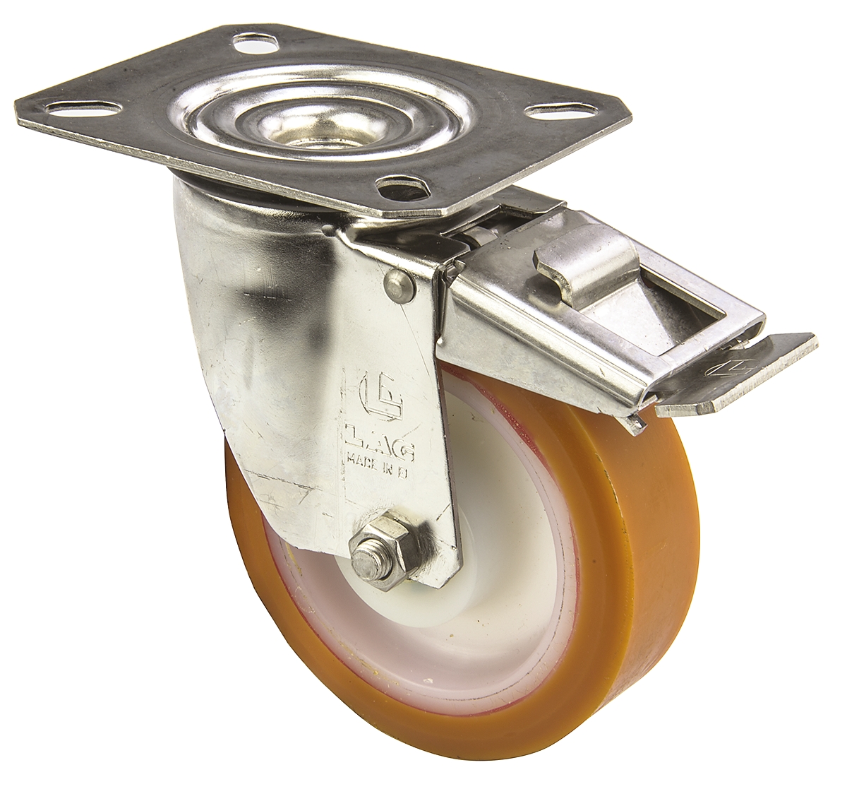 LAG Braked Swivel Castor, 150 kg Capacity, 100 mm Wheel