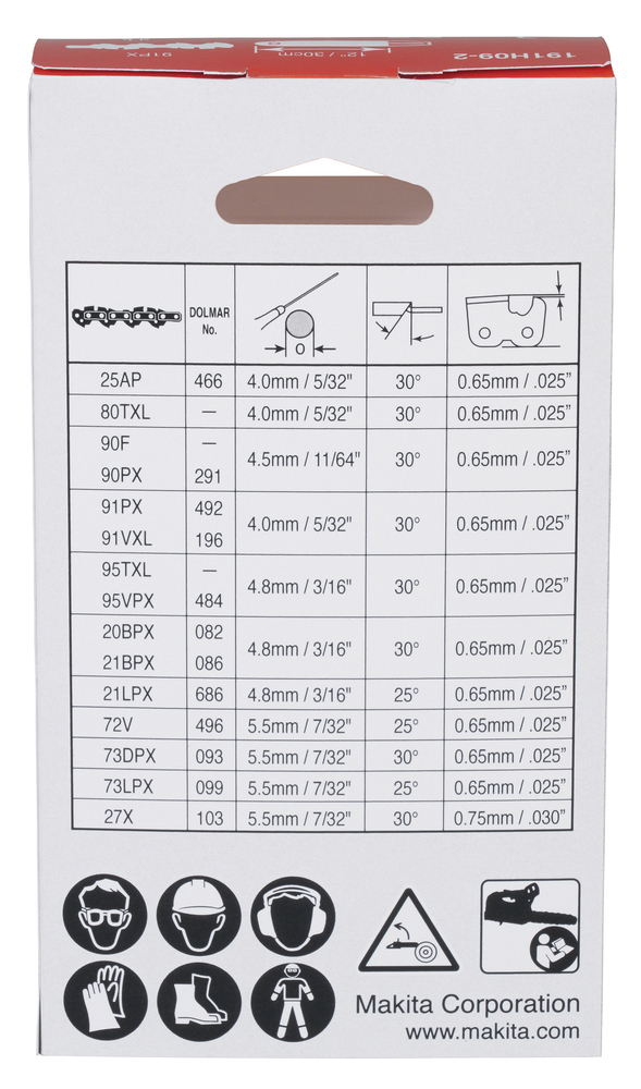 1910v6-4 Makita 1910V6-4 100 mm Chainsaw Chain for use with DUC101, UC100D