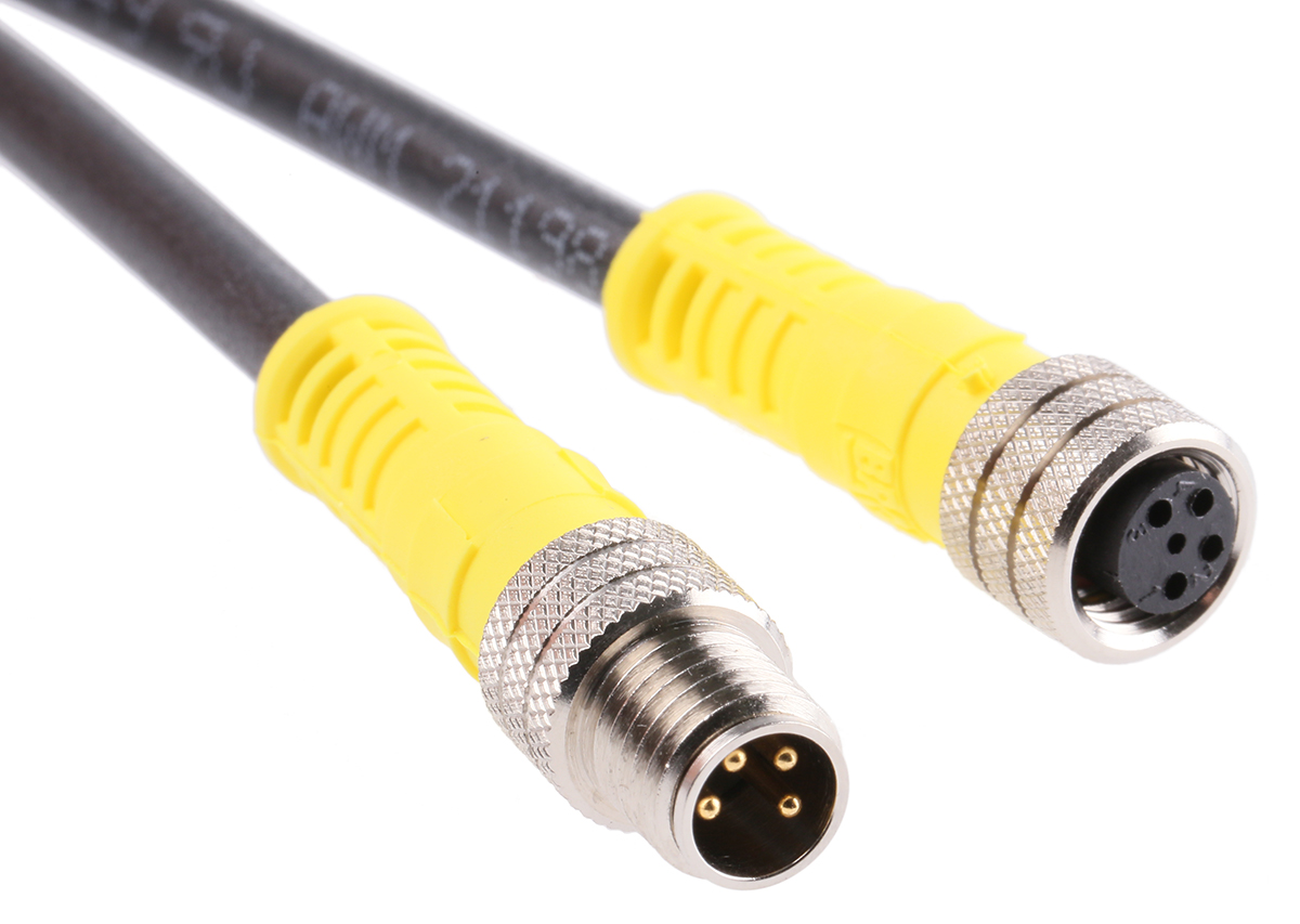Brad from Molex Female 4 way M8 to Female 4 way M8 Cable Assembly, 1 m