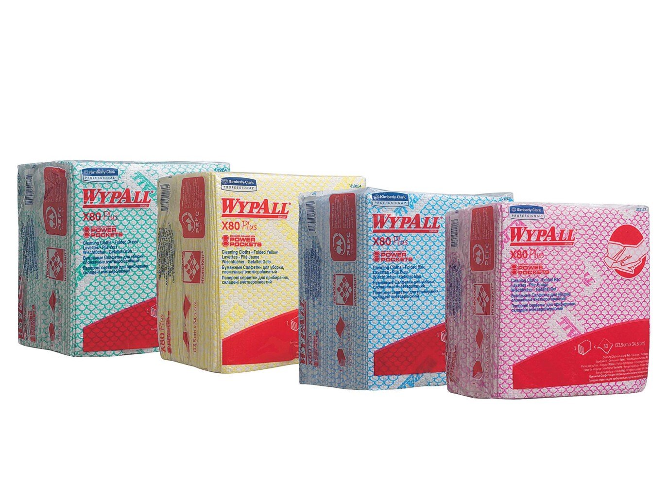 19164 WYPALL WypAll® X80 Plus Critical Clean™ () Yellow Polypropylene Cloths for Heavy Duty Cleaning, Dry Use, Pack of 30