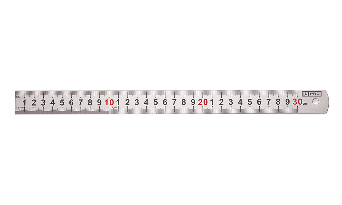 RS PRO 300 mm Stainless Steel Ruler Metric