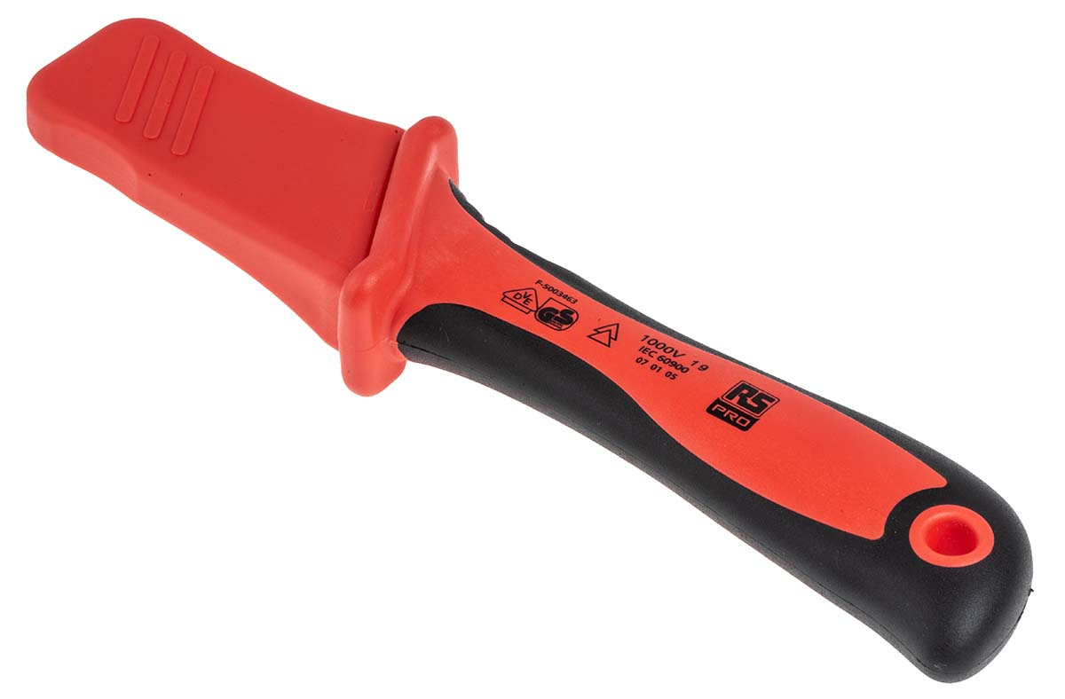 RS PRO Cable Knife VDE/1000V Approved, 220 mm Overall, 44 mm Blade Stainless Steel