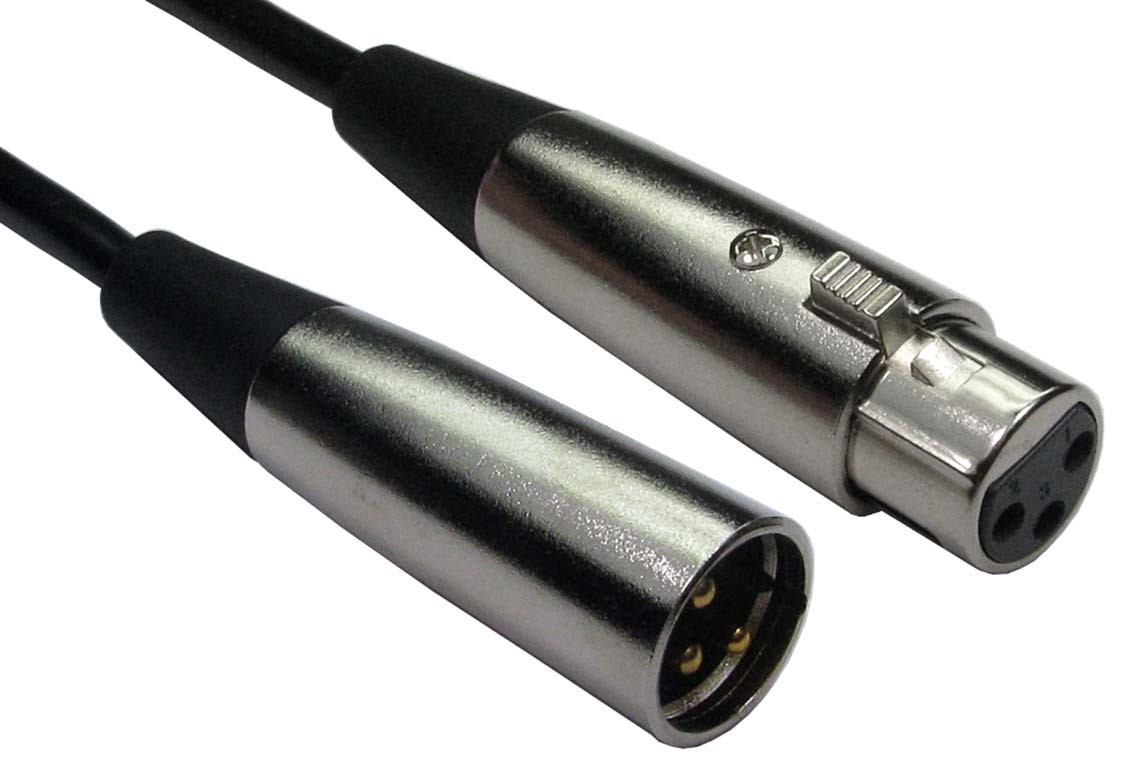 RS PRO Male XLR3 to Female XLR3 XLR Cable, Black, 5 m