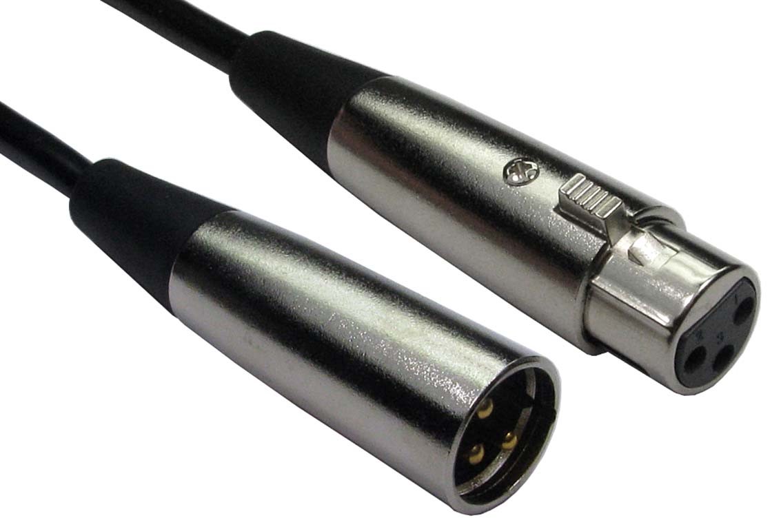 RS PRO Male XLR3 to Female XLR3 XLR Cable, Black, 15 m