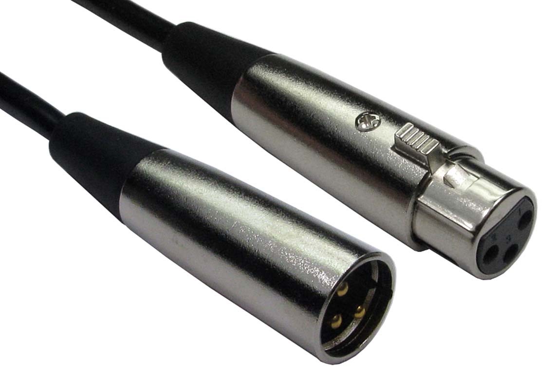 RS PRO Male XLR3 to Female XLR3 XLR Cable, Black, 20 m