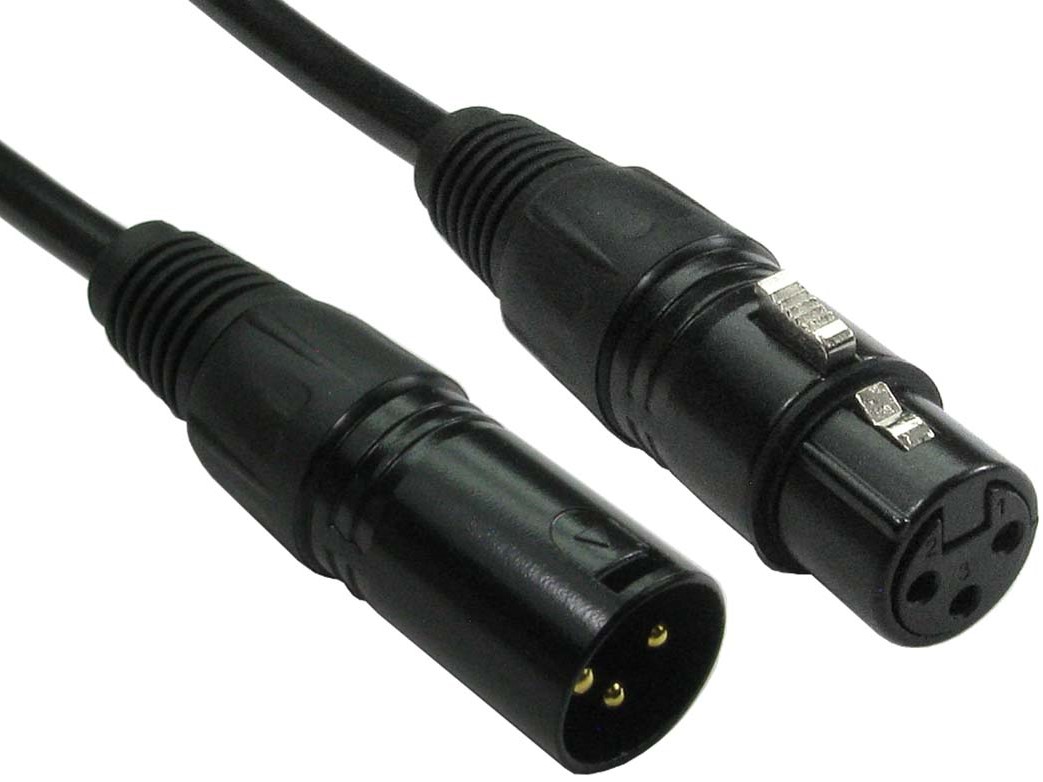 RS PRO Male XLR3 to Female XLR3 XLR Cable, Black, 5 m