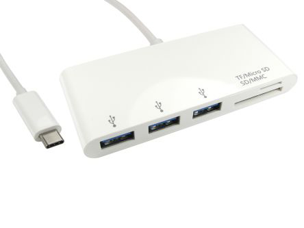 RS PRO 3 Port USB Type C, USB Type A USB Hub, USB Powered