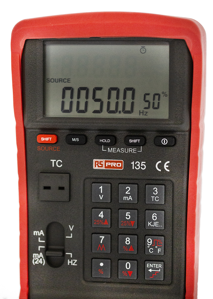 192-5804 RS PRO RS 135 Multi-Function Calibrator, 24 mA, 24V 214 mm 98.7 mm 56mm - RSCAL