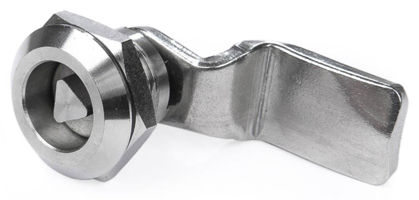 RS PRO Silver Stainless Steel Triangular Key, 32 mm Panel-to-Tongue, Triangle Head Unlock