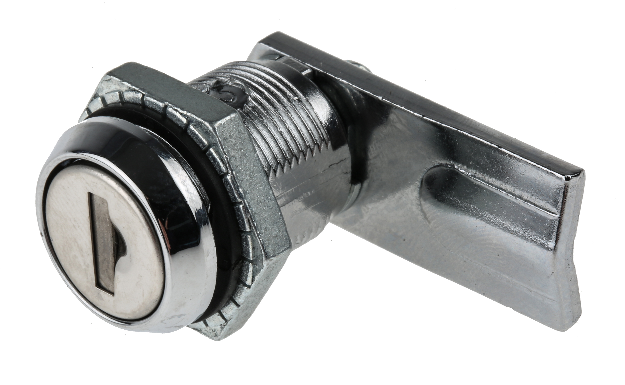 192-9654 RS PRO Silver Die Cast Cabinet Lock, 20 mm Panel-to-Tongue 19.5 x 16.5 mm, Key Unlock