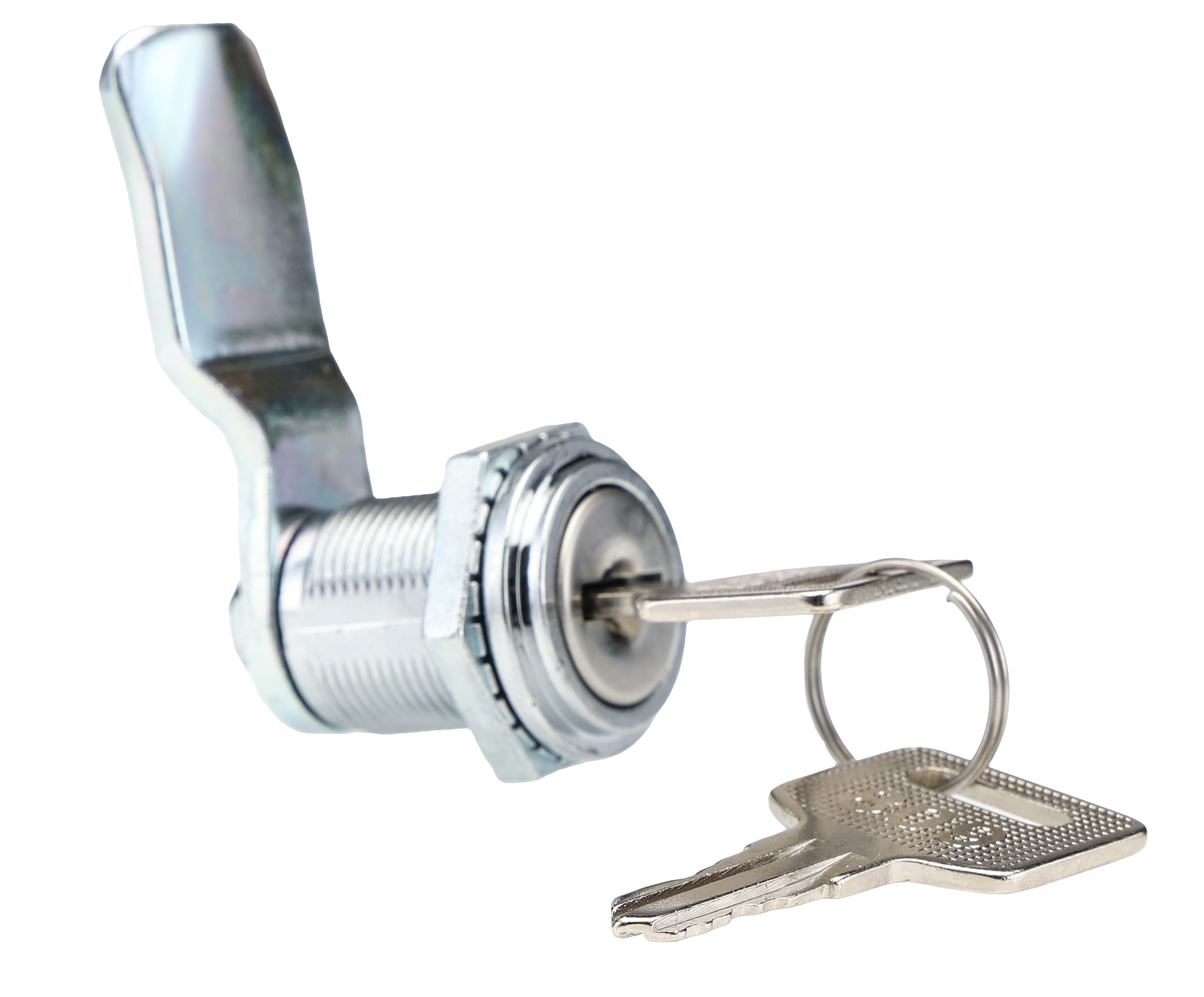 RS PRO Silver Die Cast Cabinet Lock, 20 mm Panel-to-Tongue 16.5 mm, Key Unlock