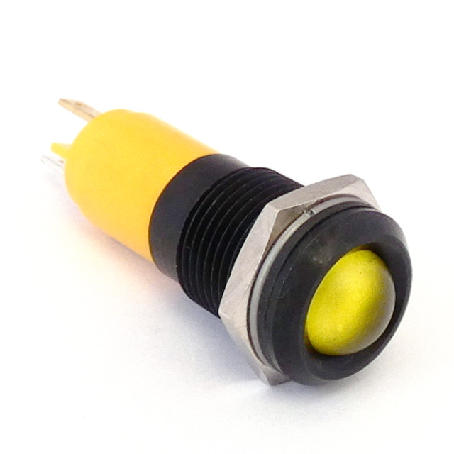 CML Innovative Technologies 1921X Series Standard Bezel Panel Indicator, Yellow Panel Mount Indicator, Tab Termination
