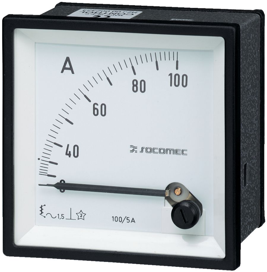 Socomec 192A Analogue Panel Ammeter 200 A AC, 72 mm x 72 mm