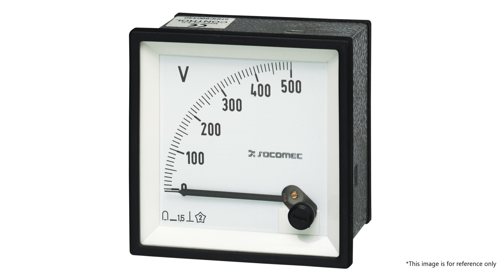 Socomec 192 g Series Analogue Voltmeter DC, 72 mm, 72 mm