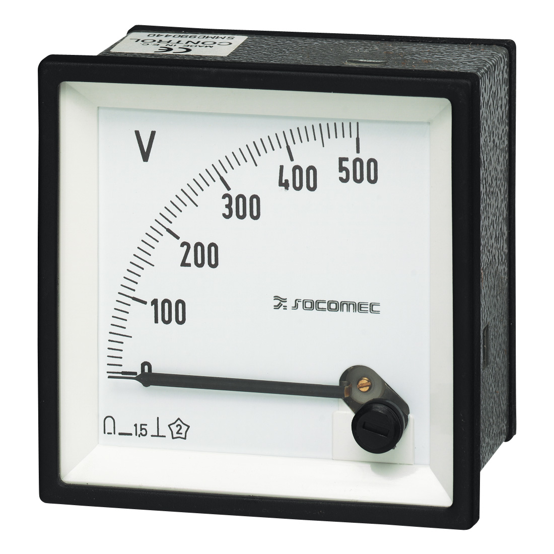 Socomec 192 g Series Analogue Voltmeter DC, 72 mm, 72 mm