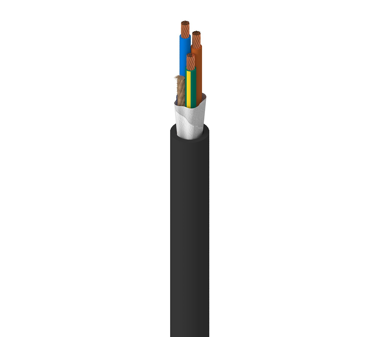 19352-010250 Belden 19352, 76 m 3 Core Power Cable, Black Polyvinyl Chloride 60 °C