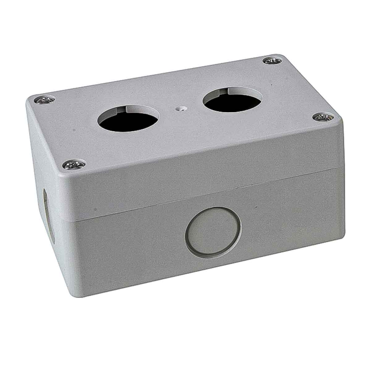 RS PRO Grey ABS CCS Push Button Enclosure - 2 Hole 22 mm Diameter