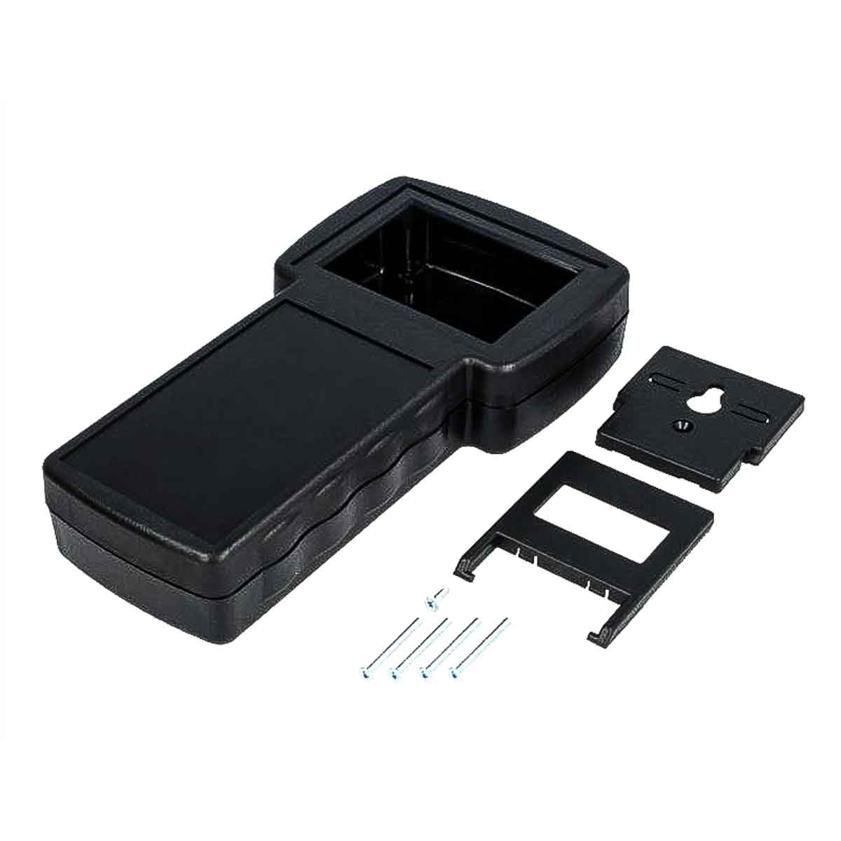 RS PRO 2970 Series Black ABS Handheld Enclosure Integral Battery Compartment Display Window, IP54, 210 mm x 41 mm x, 110