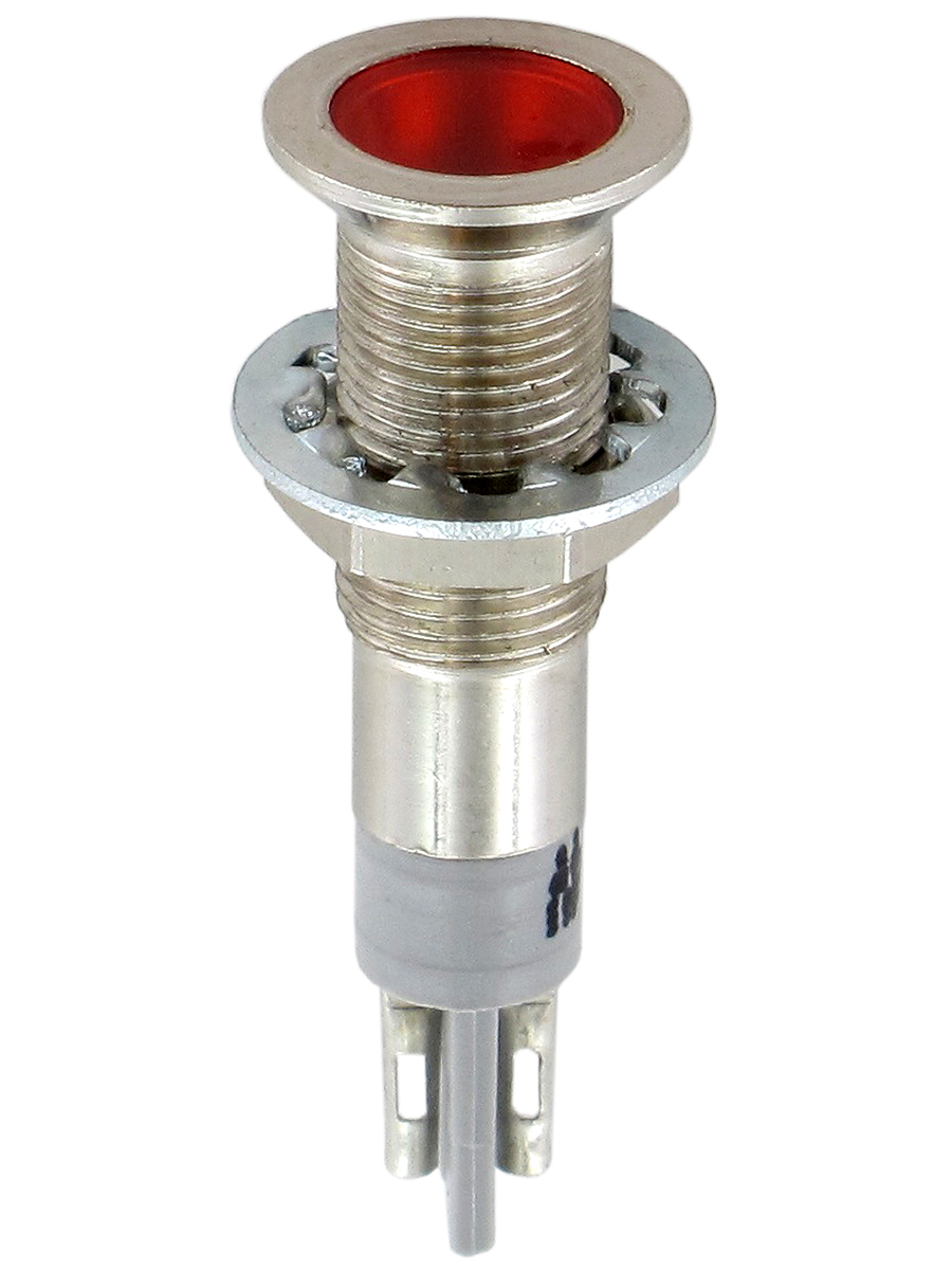 Sloan 194 Series, Red Panel Mount Indicator, Solder Tab Termination 2.1V dc, IP68, 6.4 mm