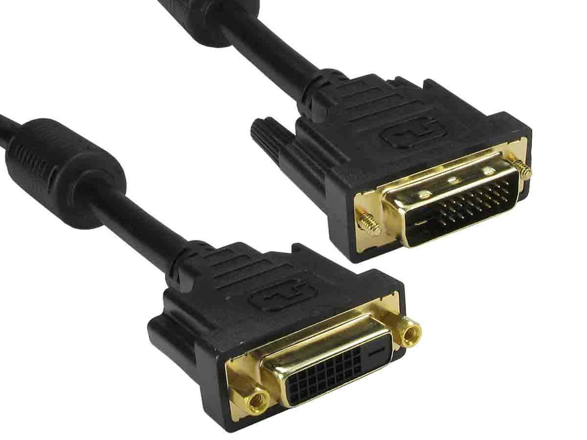 RS PRO, Male DVI-D Dual Link to Female DVI-D Cable, 5 m Black sheath Polyvinyl Chloride