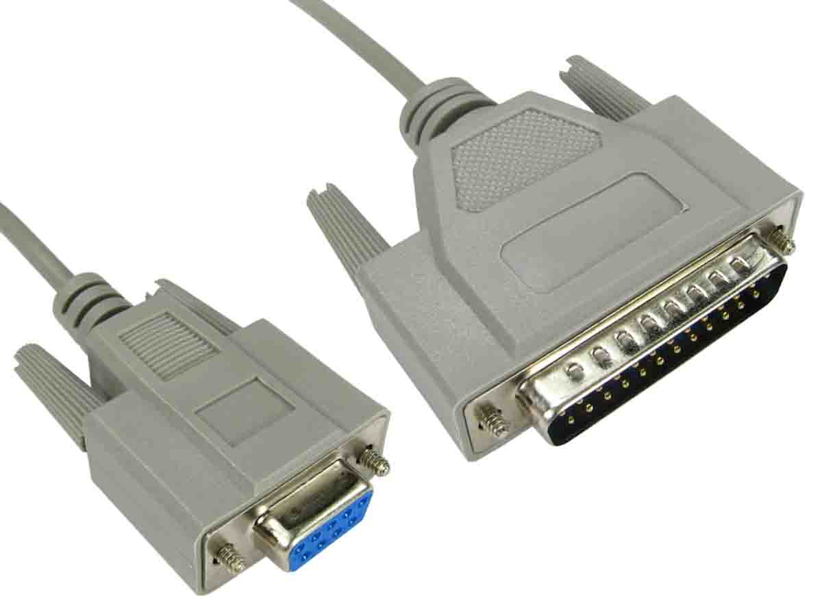 RS PRO Female D-Sub 25-Pin, D-Sub 9-Pin to Male DB25 Serial Cable, 2 m Polyvinyl Chloride, SL Series