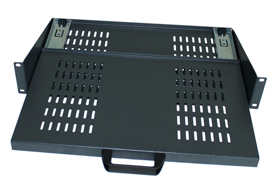 RS PRO Black Tray, 2 U, 10kg Load, 482.40mm x 280 mm x 280 mm