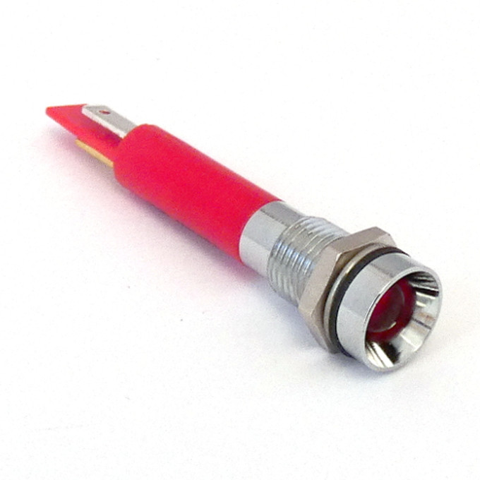 CML Innovative Technologies 1950X Series LED Prominent Panel Indicator, Red Panel Mount Indicator, Tab Termination 130V