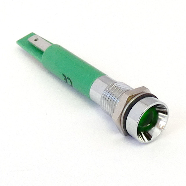 CML Innovative Technologies 1950X Series LED Prominent Panel Indicator, Green Panel Mount Indicator, Tab Termination