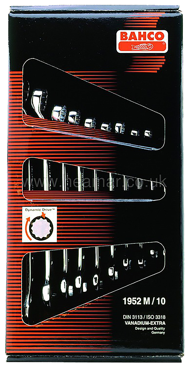 Bahco 10-Piece Spanner Set, 8 To 19 mm, Vanadium Steel