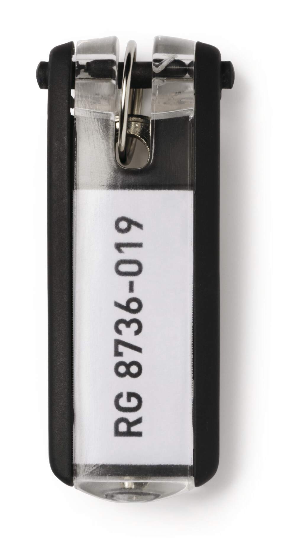 Durable Plastic Key Tag Key Ring Black