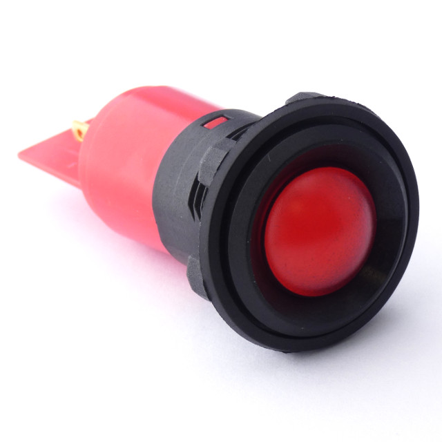 CML Innovative Technologies Standard Bezel Panel Indicator, Red Panel Mount Indicator, Tab Termination 24V 16 mA, IP67,
