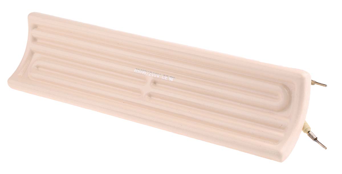 RS PRO Ceramic Heating Element, 245 mm, 60 mm, Ceramic Heating Element, 650 W, 230V ac
